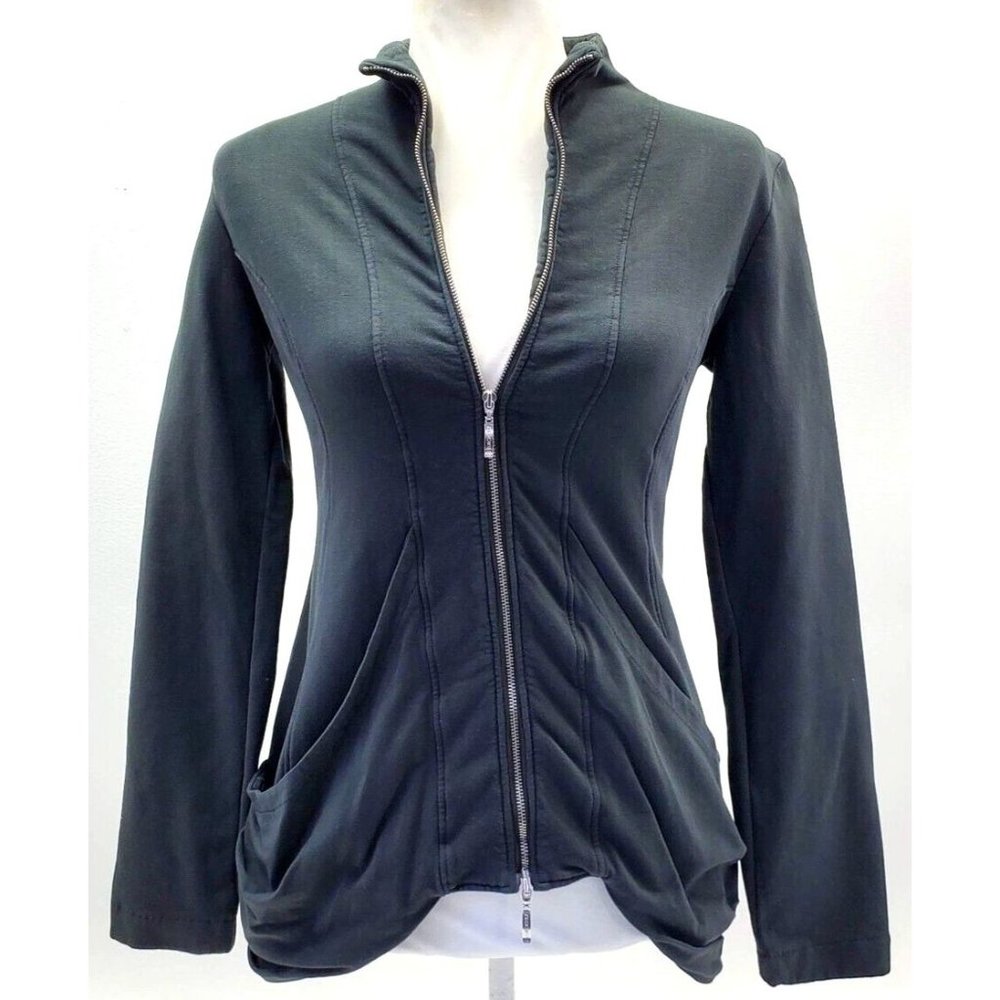 European Culture S Zip Sweater Sweatshirt Pockets Long Sleeve Jacket Gray BNWT!